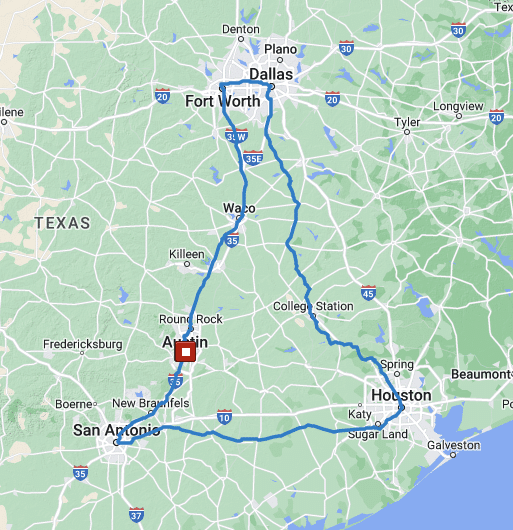 Texas Triangle Route